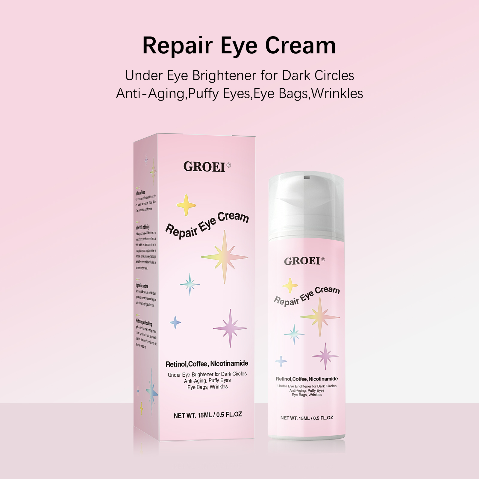 Eye Cream 15ml Retinol Coffee  - Caffeine Eye Serum 评论和价格